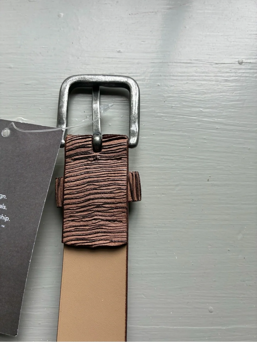 Garnet Hill Italian Textured Leather Belt Brown Size XS